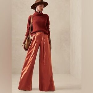 Banana Republic Belay 100% Silk Pant - Orange/Copper